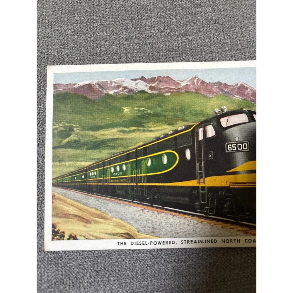 Vintage Northern Pacific North Coast Limited Diesel Train 6500 Postcard Scenic